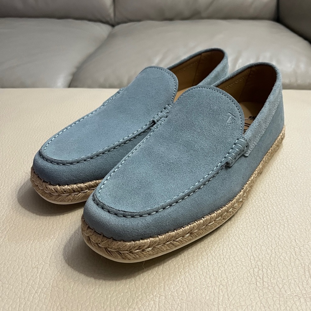 NWOB - Tod’s Espadrille Slip-Ons in Nubuck - Made in Italy - UK 8/US 9.5/EU 42